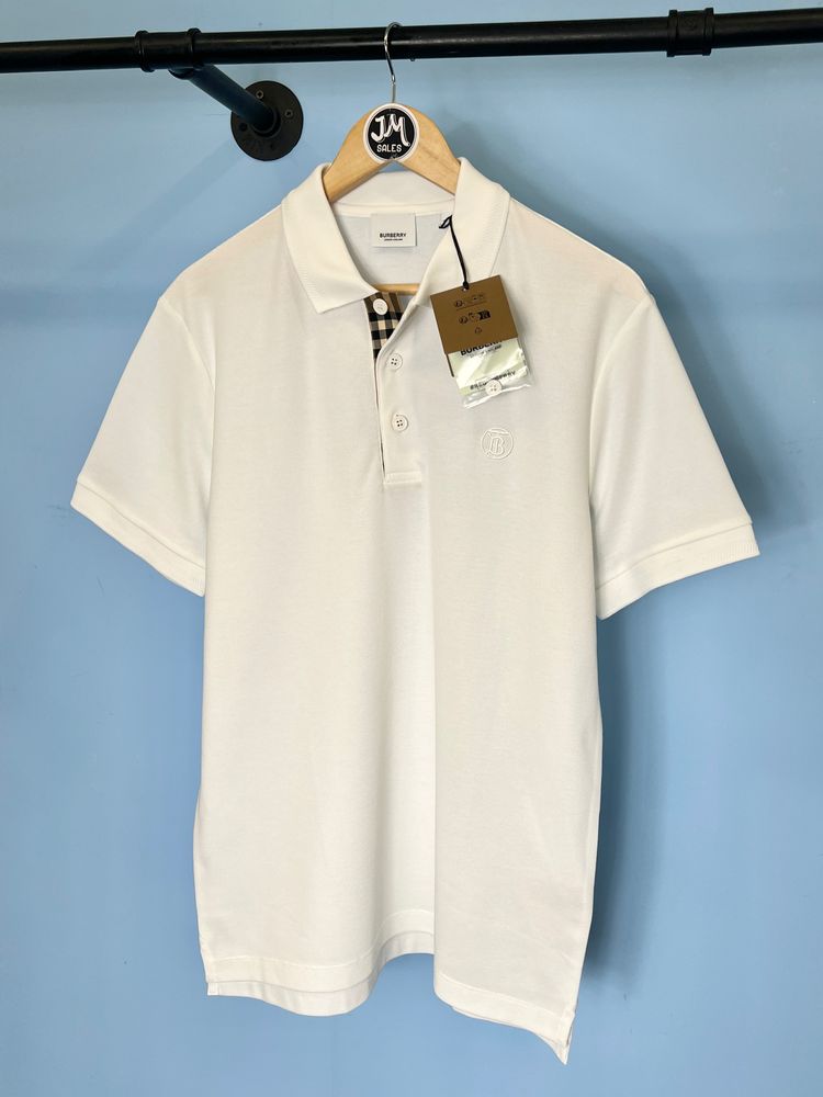 BNWT Medium Burberry White Nova Check Polo Shirt